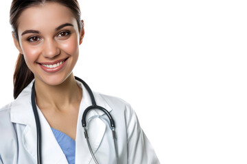 Woman Smiling medical doctor with
.isolated on white background