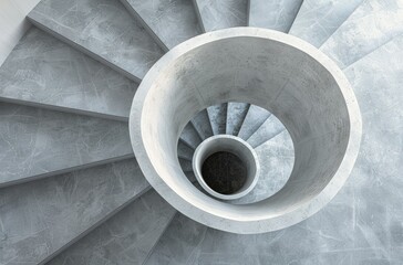 Elegant Spiral Staircase in Building With Marble Floors