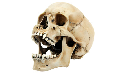 Fototapeta premium angle skull model in open the mouth pose isolated on white background