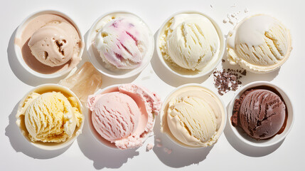 Obraz premium Realistic photo of ice cream. Creative artistic diplay of fresh ingredients. AI Generative sweets. 