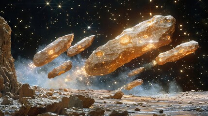 Flying Asteroids Cut Out