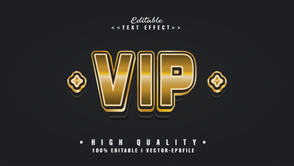 editable gold vip text effect.typhography logo