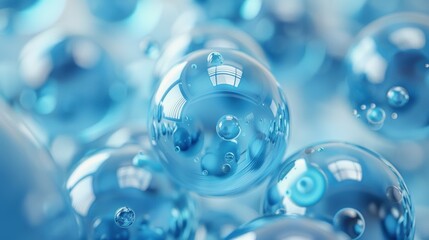 Floating Blue Glass Balls Stack