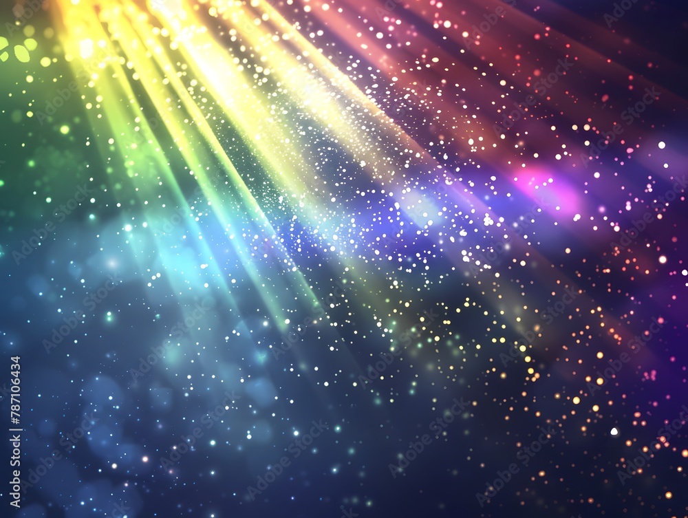 Poster glittering prism dark background of gradation where light enters from the left and right.
