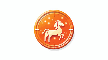 Orange Sagittarius zodiac sign icon isolated on white