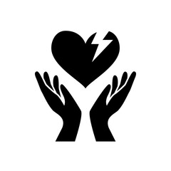 Handle with care label vector icon for packaging.