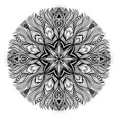 abstract mandala floral pattern for design,Hand drawn mandala pattern for Henna, Mehndi, 
tattoo, wallpaper,background,Coloring book, anti-stress, 
for coloring kids,adult,Decorative,ornament in ethni