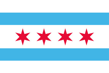 Obraz premium Chicago flag - vector illustration