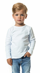 Toddler with hands in pockets wearing casuals
