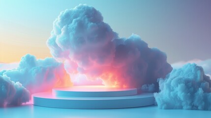 Group of Clouds Floating in the Air - obrazy, fototapety, plakaty