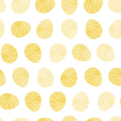 Seamless pattern with easter eggs, hand drawn illustration in watercolor style