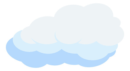 Puffy cloud icon. Cartoon daylight sky element