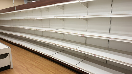 Obraz premium Store interior with shelves, refrigerators, showcase and cash register