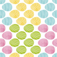 Seamless pattern with easter eggs, hand drawn illustration in watercolor style