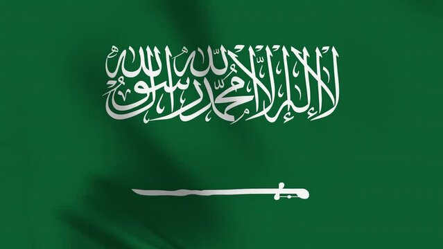 KSA Saudi Arabia flag animation 4K