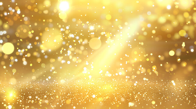Abstract the gold light for holidays background,Glamorous Gold Glitter on a Transparent Background ,Golden glitter background with shiny lights