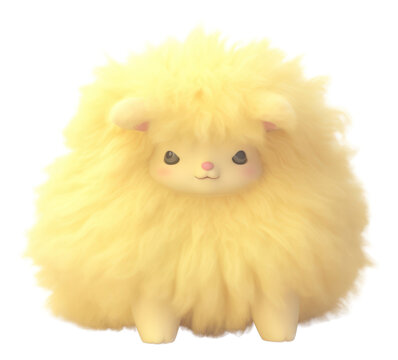 PNG Fluffy yellow ractangle monster sleep mammal animal plush.