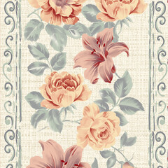 pattern with flowers patchwork