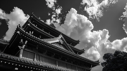 青空と日本のお城 - obrazy, fototapety, plakaty