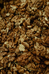 Walnuts background. Walnuts texture.