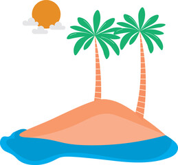 Island illustration, clipart, cartoon, pattern, for backgrounds and designers