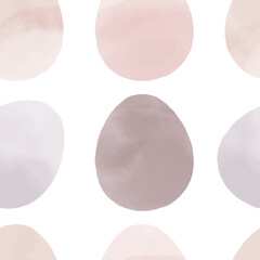 Seamless pattern with easter eggs, hand drawn illustration in watercolor style