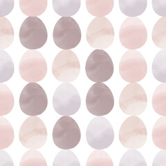 Seamless pattern with easter eggs, hand drawn illustration in watercolor style