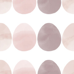 Seamless pattern with easter eggs, hand drawn illustration in watercolor style
