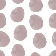 Seamless pattern with easter eggs, hand drawn illustration in watercolor style