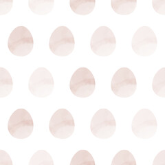 Seamless pattern with easter eggs, hand drawn illustration in watercolor style