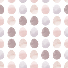 Seamless pattern with easter eggs, hand drawn illustration in watercolor style