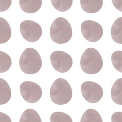 Seamless pattern with easter eggs, hand drawn illustration in watercolor style