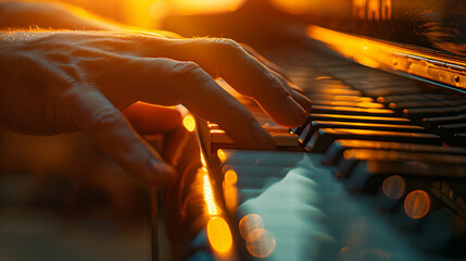 ピアノを弾く人の手 - 787119666