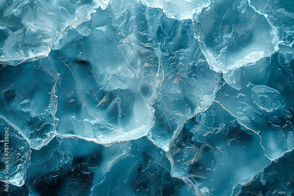 Poster intricate layers of transparent and translucent ice create a detailed and textured surface view