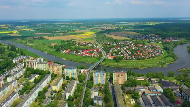 Panorama River Odra Olawa Rzeka Aerial View Poland