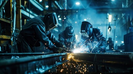 welder factory worker Metal sparks