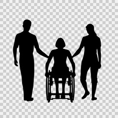 Man in a wheelchair on transparent vector illustration - 787120866