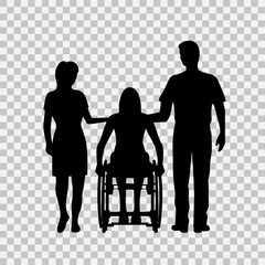 Man in a wheelchair on transparent vector illustration - 787120875