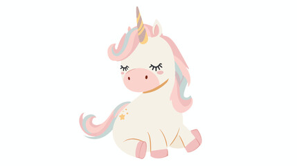 Obraz na płótnie Canvas Adorable unicorn baby hand drawing vector Illustration