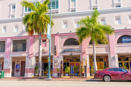 Cuban shops and art galleries on Calle Ocho Miami