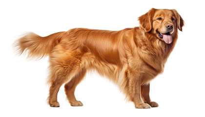 golden retriever dog isolated on transparent background cutout