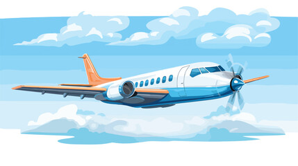 Airplane in the sky with clouds vector design 