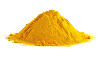 indian yellow curry powder isolated on transparent background cutout