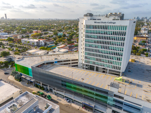 Aerial drone photo Miami Dade College Eduardo J Padrón Campus