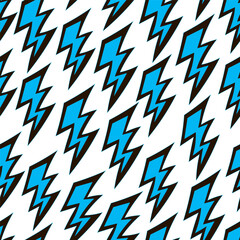seamless pattern abstract subcultural object lightning sign in vector in flat style. template for design, poster, print, backdrop, background, wallpaper, wrapping, fabric