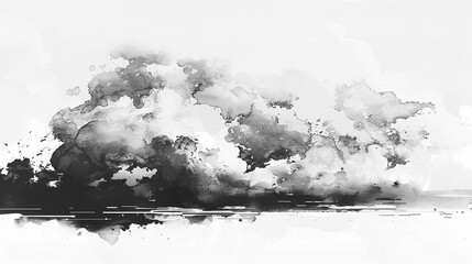 水墨画の雲