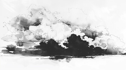 水墨画の雲