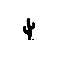 Fototapeta premium Silhouette cactus plant icon on transparent background 
