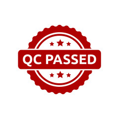 QC passed label. qc passed stamp. qc passed sticker design isolated on white background.