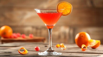 A series of world-class cocktails featuring Cosmopolitan, the most popular alcoholic cocktail in the world - obrazy, fototapety, plakaty